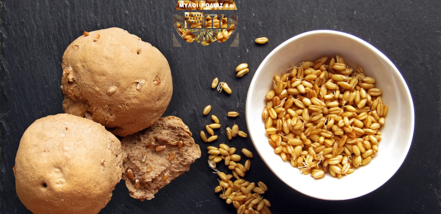 Bread rolls with wheat spouts